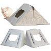 Mouse or rat hut, triangular shaped with a hole to enter